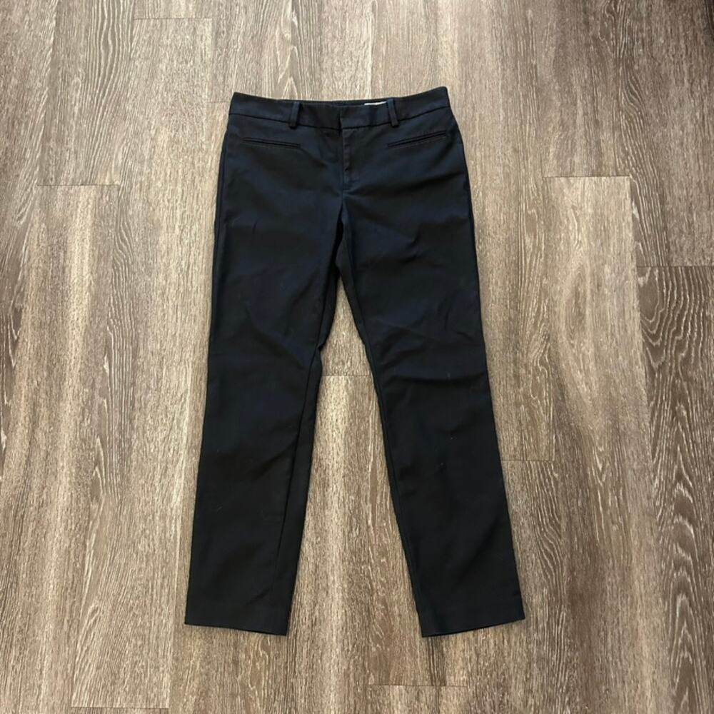 GUC Club Monaco Black Slim Straight Ankle Trousers Size 8 Cotton Blend Work Pant